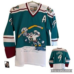 Mighty Ducks Anaheim CCM Kariya Throwback Hockey Heroes Jersey 50 M NWT Replica